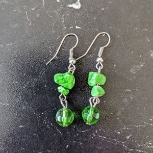 Vintage Green Y2K Beaded Earrings